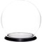 Plymor 7.5" x 8.5" Glass Display Dome Globe Cloche (Black Wood Veneer Base)